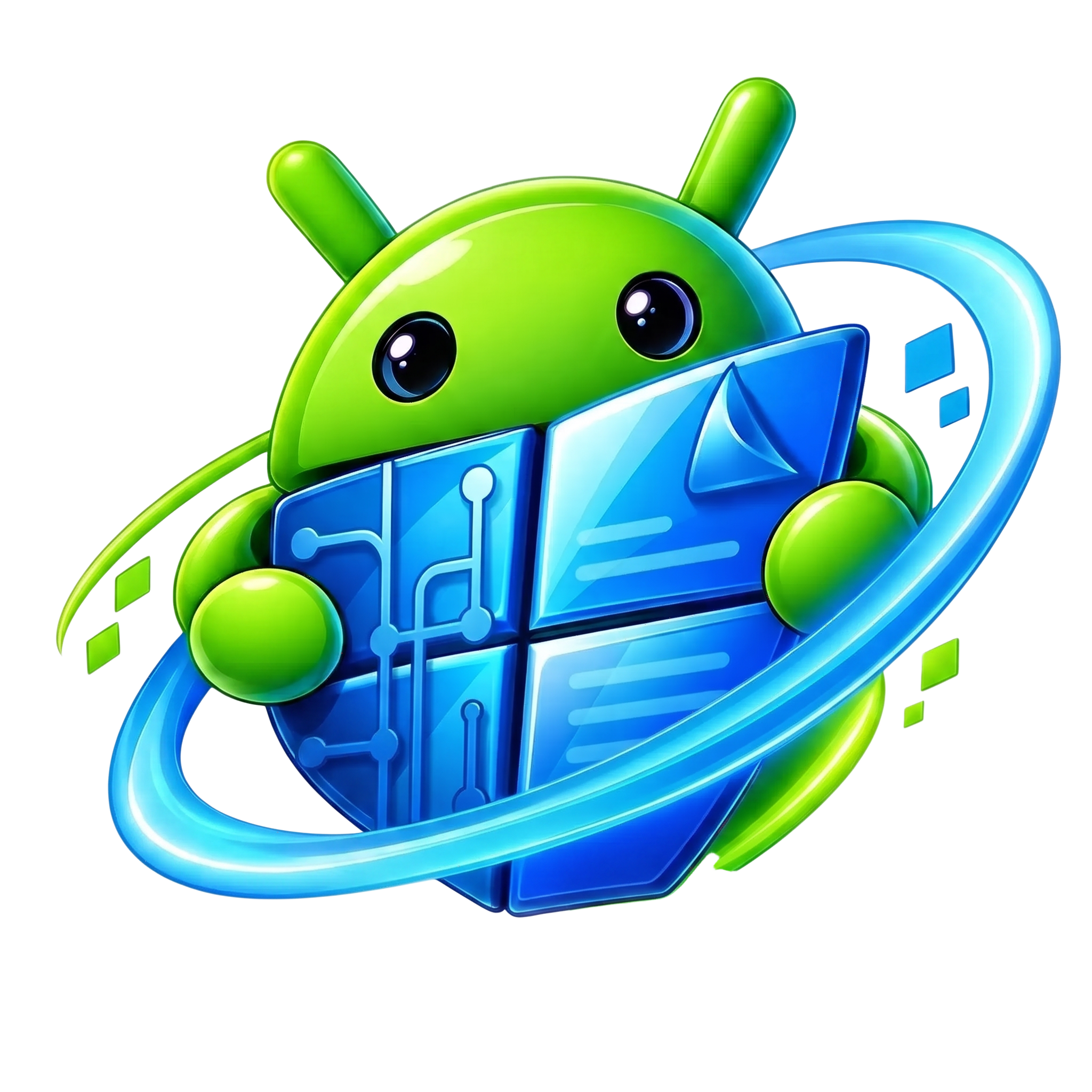 VirtuDroid 3D Mascot Logo Backdrop